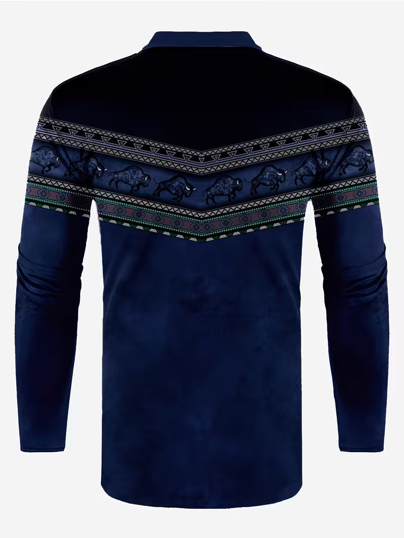 Tamas - Uformell Vintage Farget 3D Printet Poloskjorte