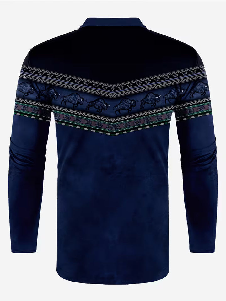 Tamas - Uformell Vintage Farget 3D Printet Poloskjorte