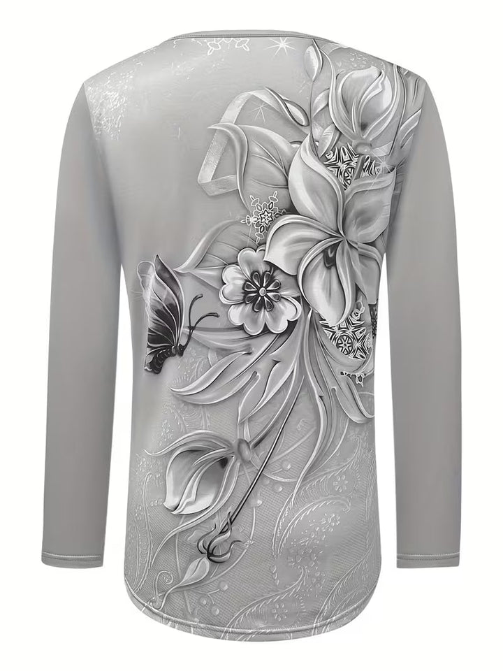 Ljiljana – Fasjonabel Topp Med Blomstertrykk