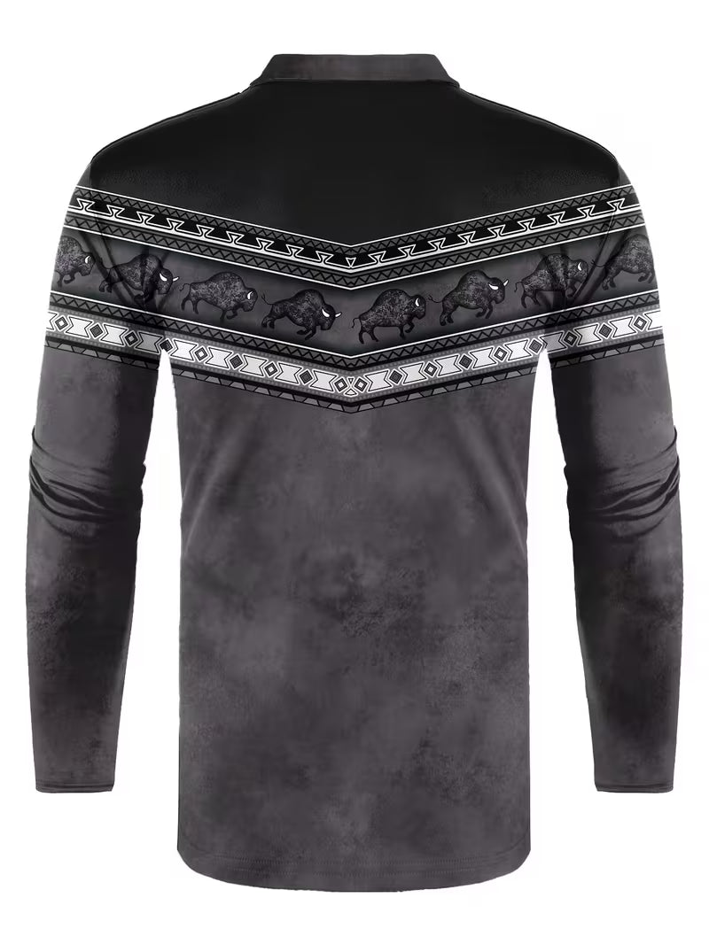 Tamas - Uformell Vintage Farget 3D Printet Poloskjorte