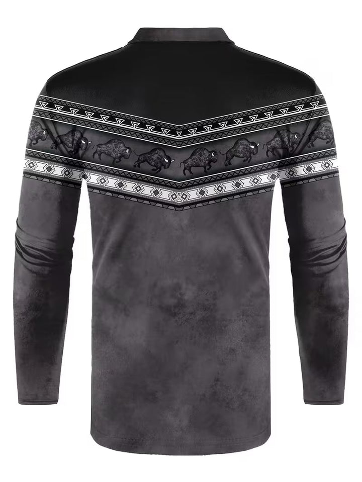 Tamas - Uformell Vintage Farget 3D Printet Poloskjorte