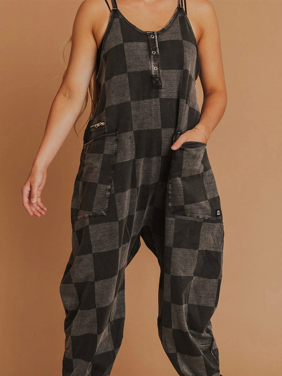 Arija - Overdimensjonert Rutete Jumpsuit