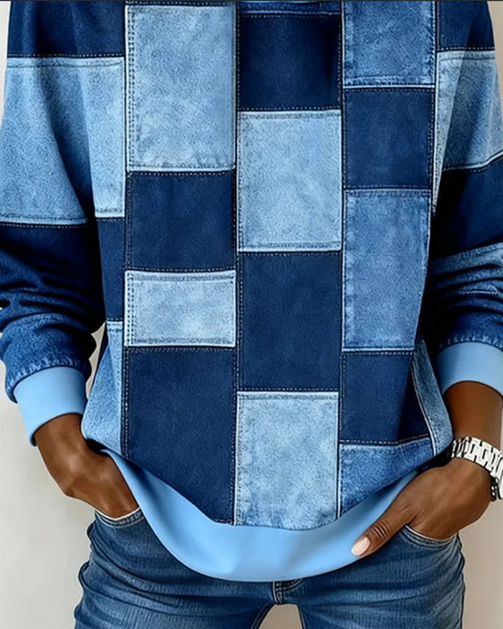 Yaralyn – Stilig Langermet Hettegenser med Rutemønster