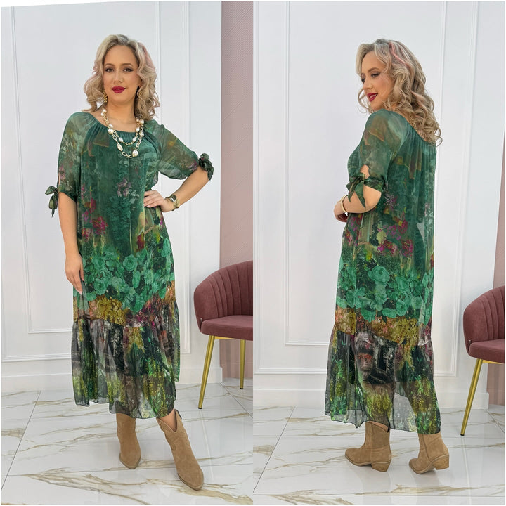Eliska – Elegant Blomstret Maxi Kjole
