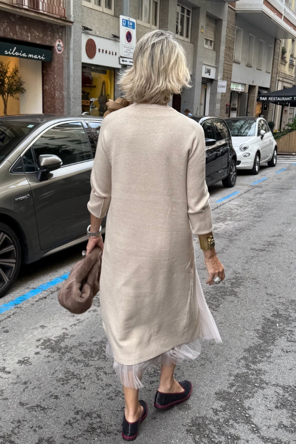 Oona – Tullekjole Med Drapering Og Lang Strikkegenser