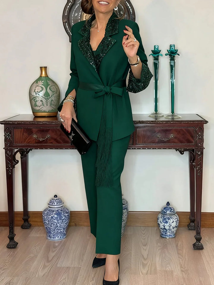 Nitzanit - Elegant Jakke Og Bukse Todelt Sett