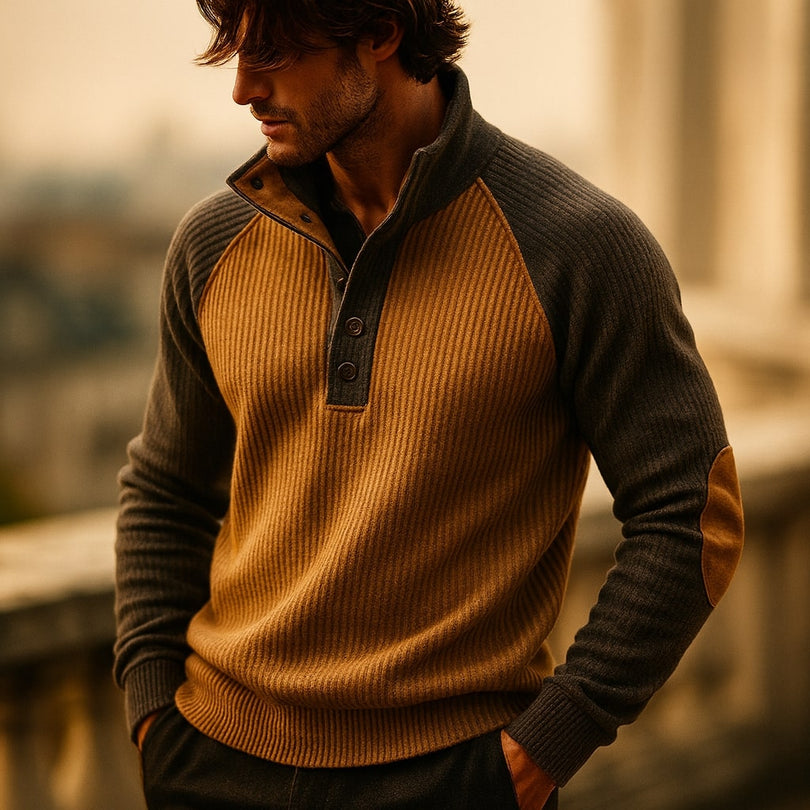 Raziel - Uformell Langermet Strikket Skjorte Med Stående Krage