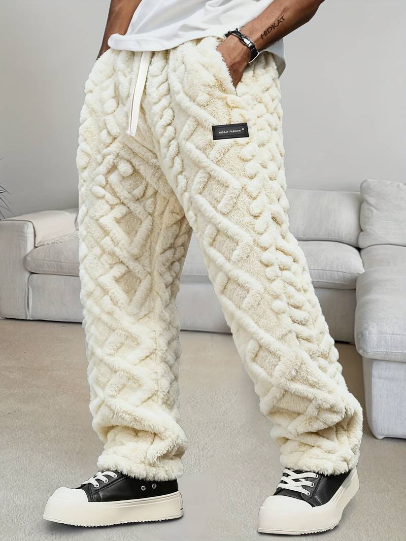 Zecharia - Geometrisk Mønstret Bukse Med Elastisk Linning