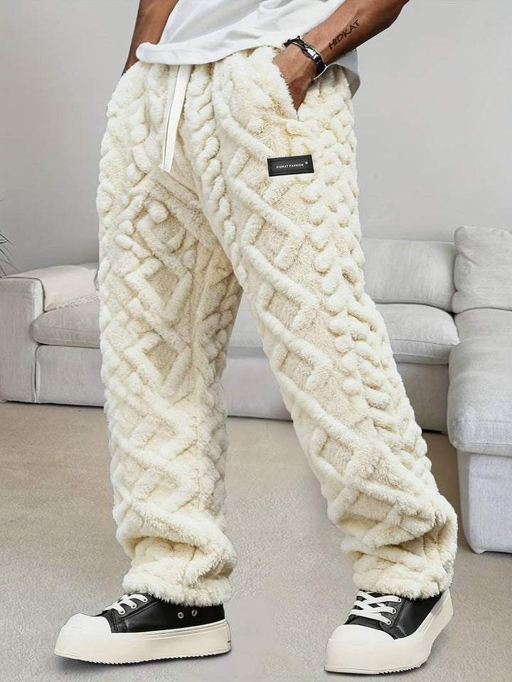 Zecharia - Geometrisk Mønstret Bukse Med Elastisk Linning