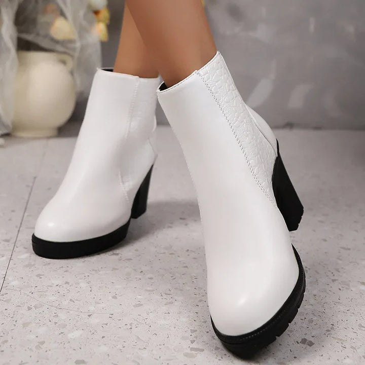 Yardenit - Kraftig Hæl Ekte Lærstøvler