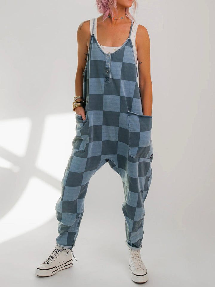 Arija - Overdimensjonert Rutete Jumpsuit