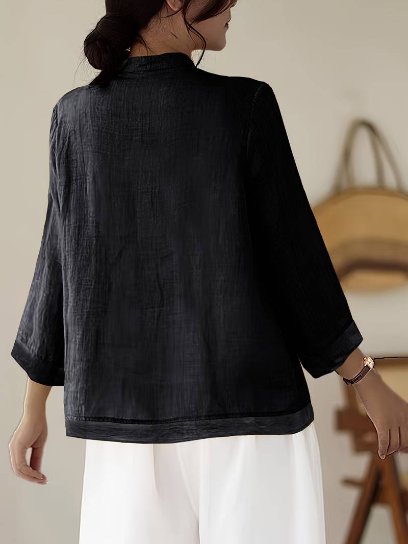 Sigal - Vintage Løs Skjorte Med Lappeteppe Utforming