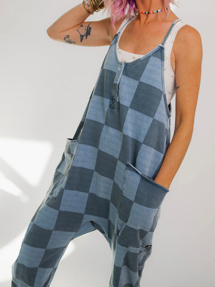 Arija - Overdimensjonert Rutete Jumpsuit