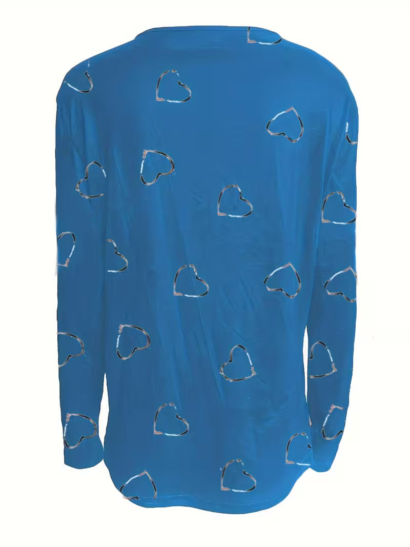 Romisha - T-Skjorte Med Hjerteprint Og Glidelås