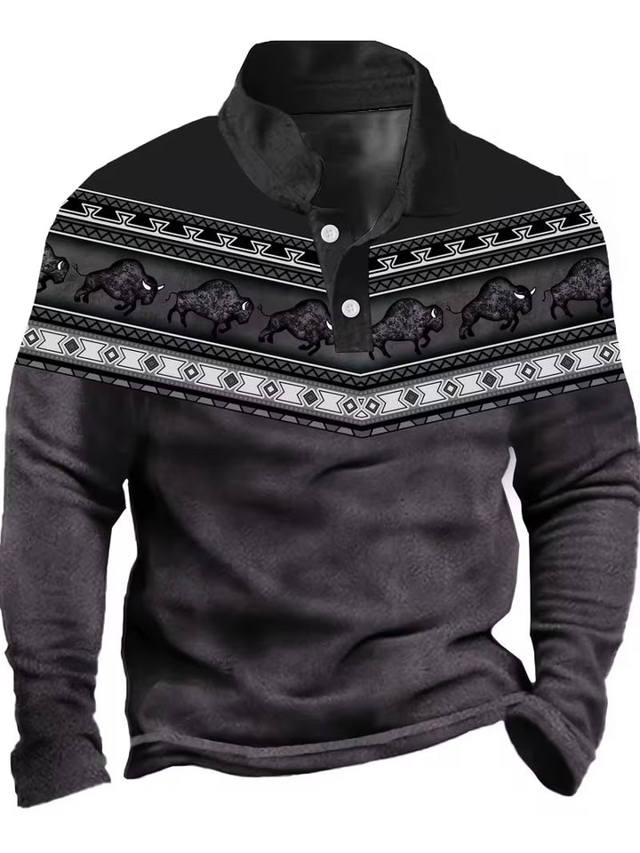 Tamas - Uformell Vintage Farget 3D Printet Poloskjorte