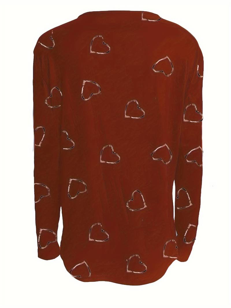 Romisha - T-Skjorte Med Hjerteprint Og Glidelås