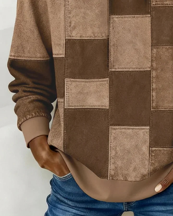 Yaralyn – Stilig Langermet Hettegenser med Rutemønster