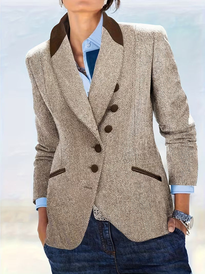 Yessica – Langermet Kåpe med Stripemønster