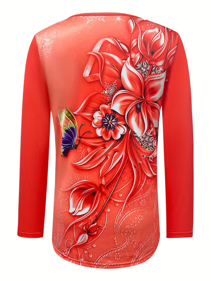 Ljiljana – Fasjonabel Topp Med Blomstertrykk