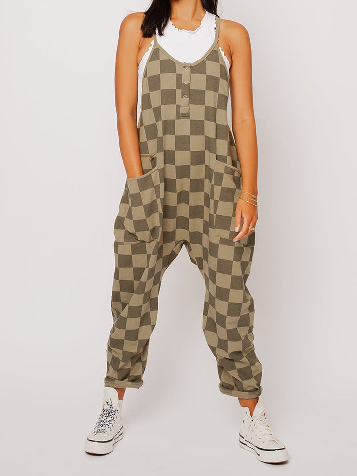 Arija - Overdimensjonert Rutete Jumpsuit
