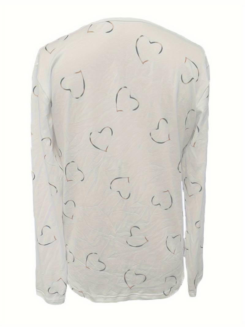 Romisha - T-Skjorte Med Hjerteprint Og Glidelås