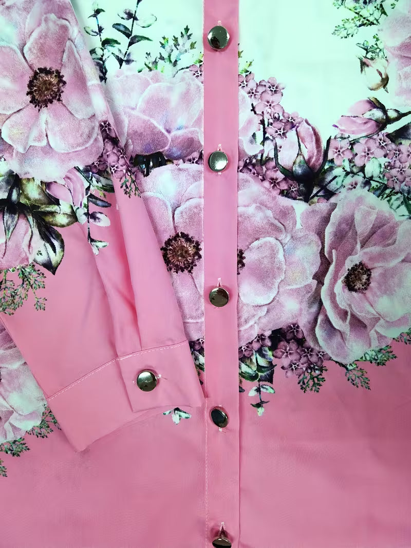 Yaleian - Blomstret Skjorte med Knapper