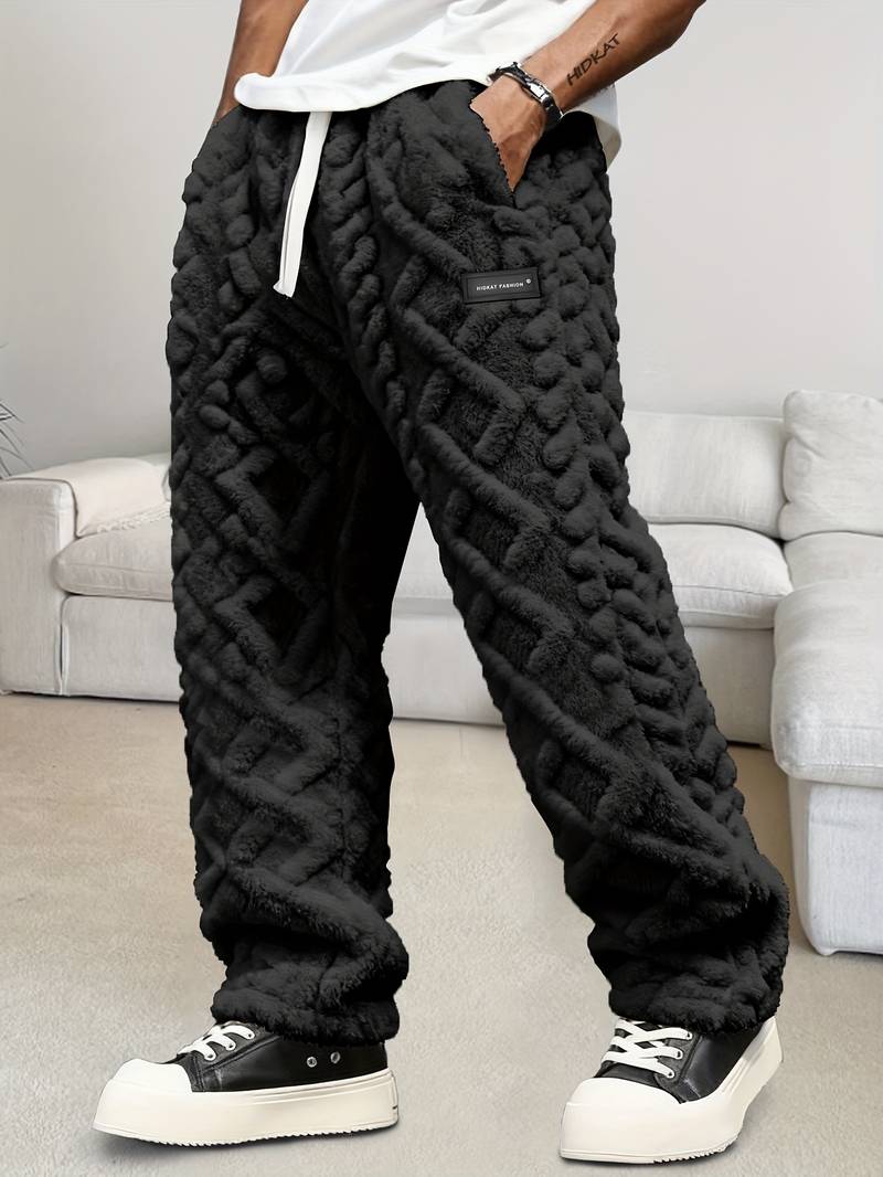 Zecharia - Geometrisk Mønstret Bukse Med Elastisk Linning