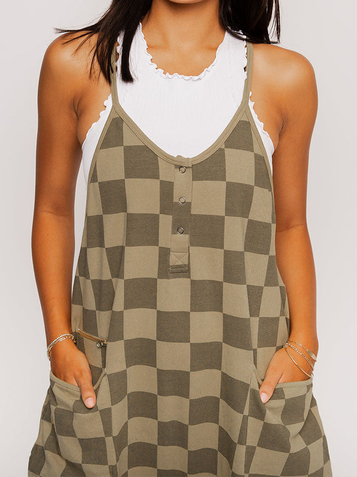 Arija - Overdimensjonert Rutete Jumpsuit