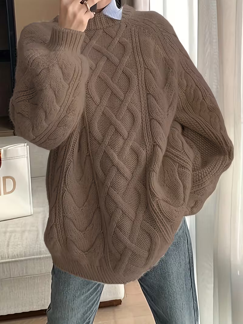 Elayra - Uformell Løs Strikket Genser