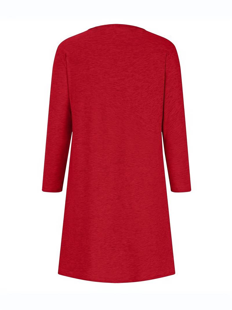 Alinor - Uformell Rutete Patchwork Kjole Med Lange Ermer