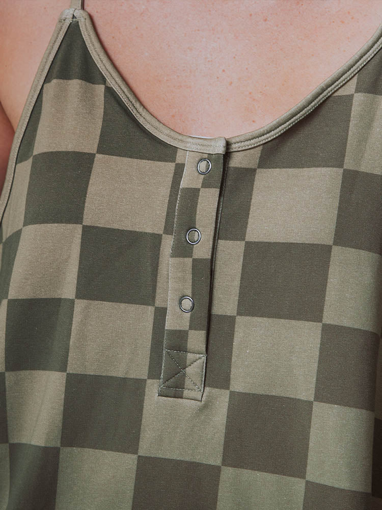 Arija - Overdimensjonert Rutete Jumpsuit