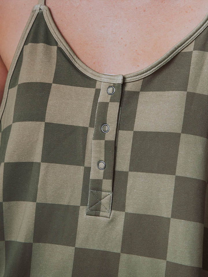 Arija - Overdimensjonert Rutete Jumpsuit