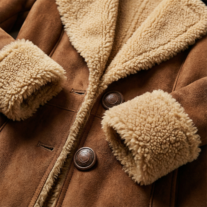 Zeeta – Lang Vintage-Kåpe Med Fuskepels