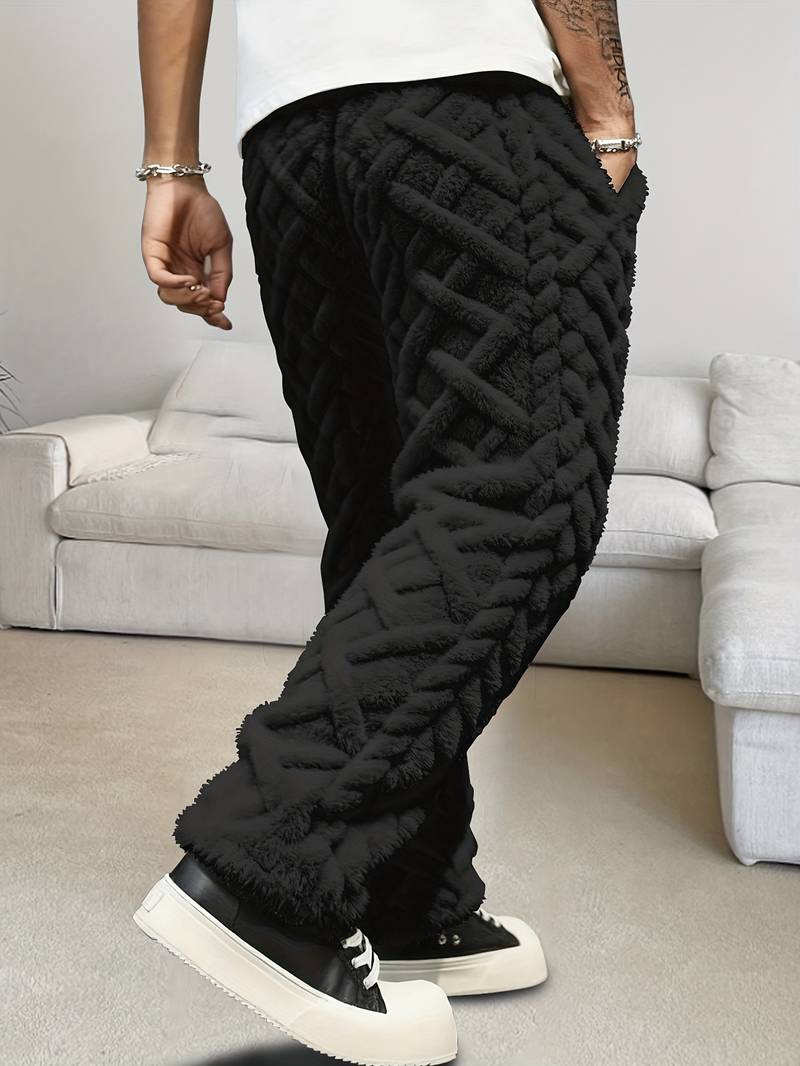 Zecharia - Geometrisk Mønstret Bukse Med Elastisk Linning