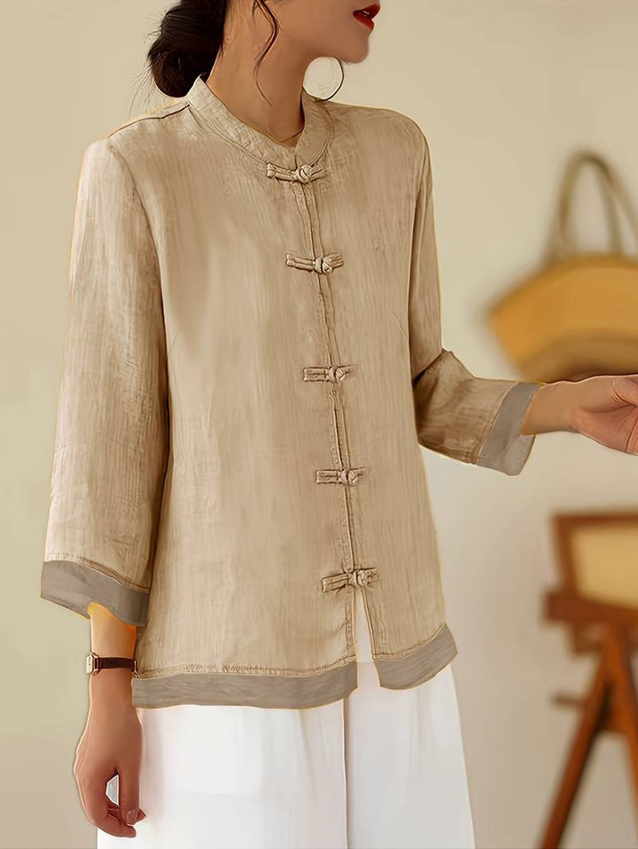 Sigal - Vintage Løs Skjorte Med Lappeteppe Utforming