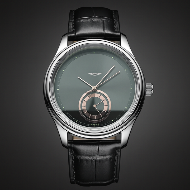 AurexTime – Klassisk Tofarget Gullskive Med Lærrem