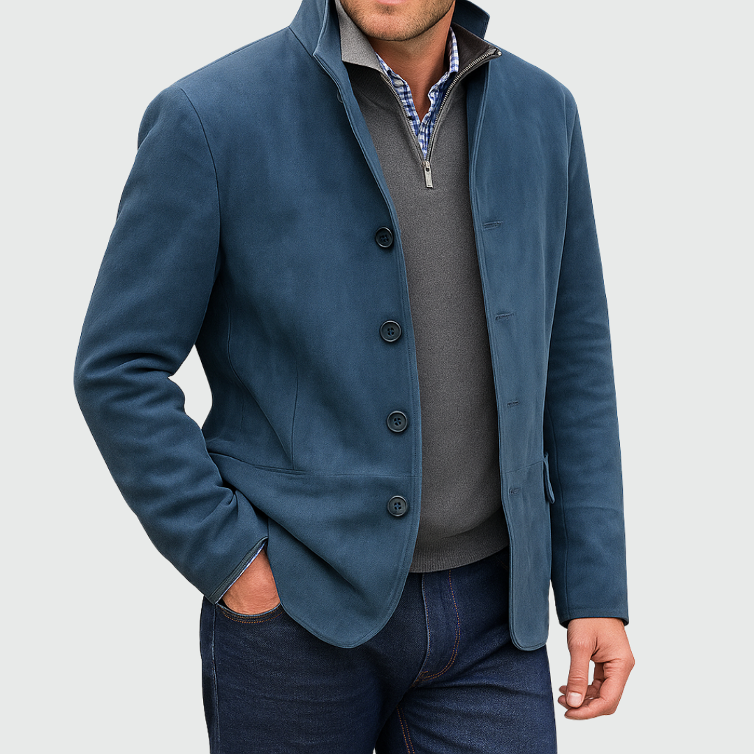 Ferdinando – Klassisk Suede Blazer Med Knapper