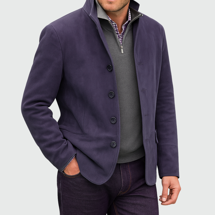 Ferdinando – Klassisk Suede Blazer Med Knapper