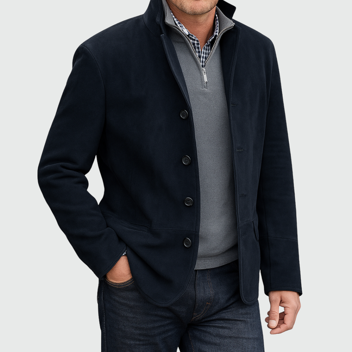 Ferdinando – Klassisk Suede Blazer Med Knapper