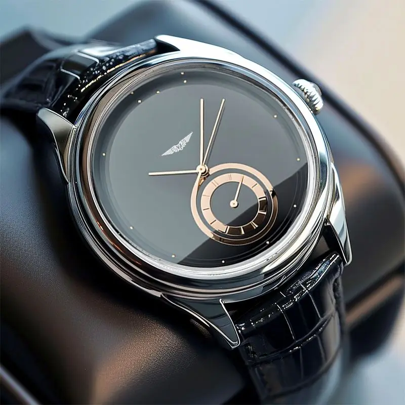 AurexTime – Klassisk Tofarget Gullskive Med Lærrem