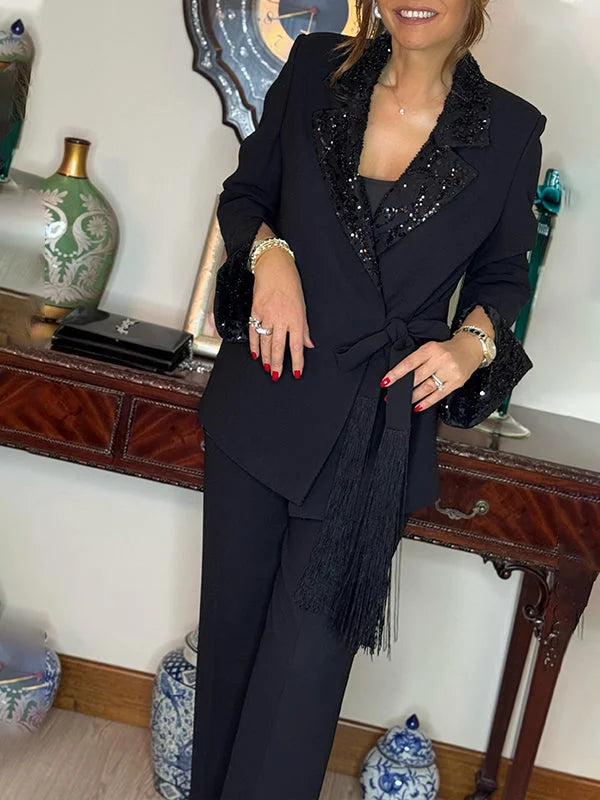 Nitzanit - Elegant Jakke Og Bukse Todelt Sett