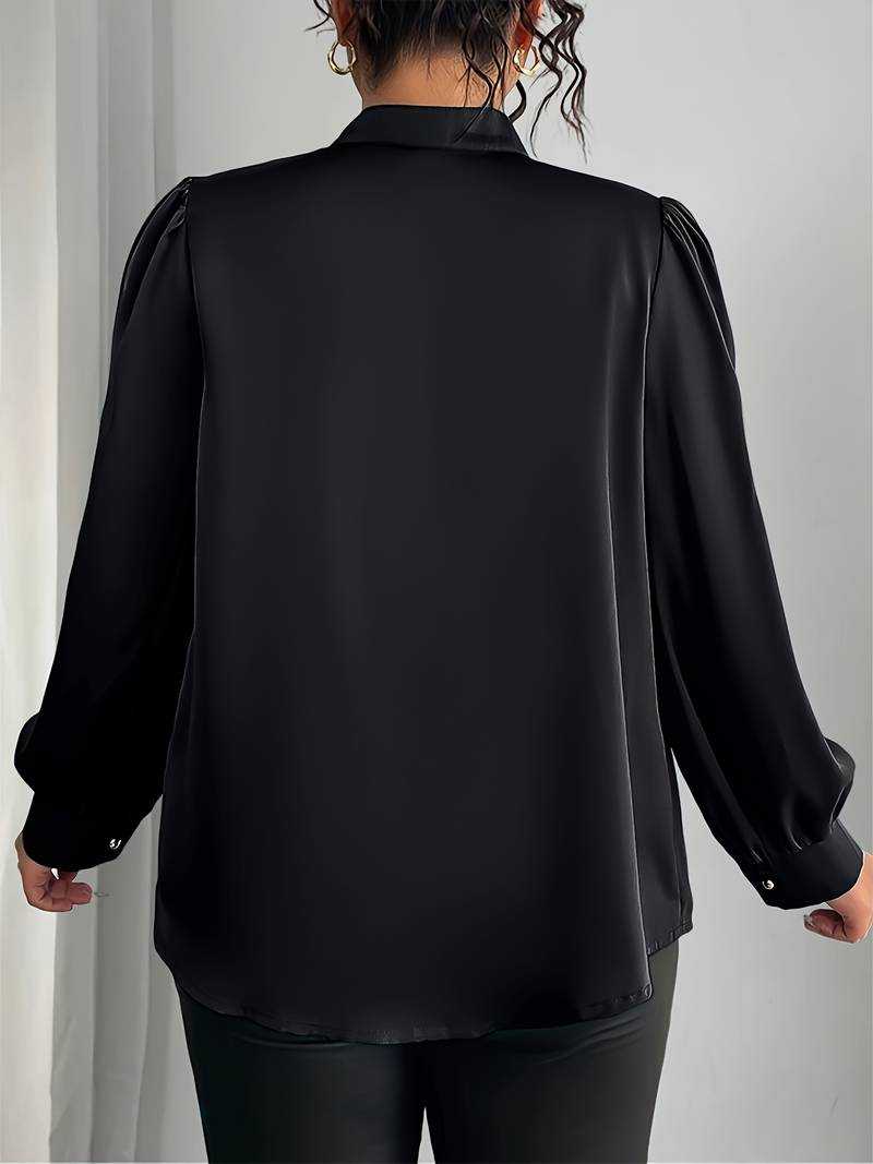 Elisheva - Elegant Skjorte Med Boblermer Og V-Hals