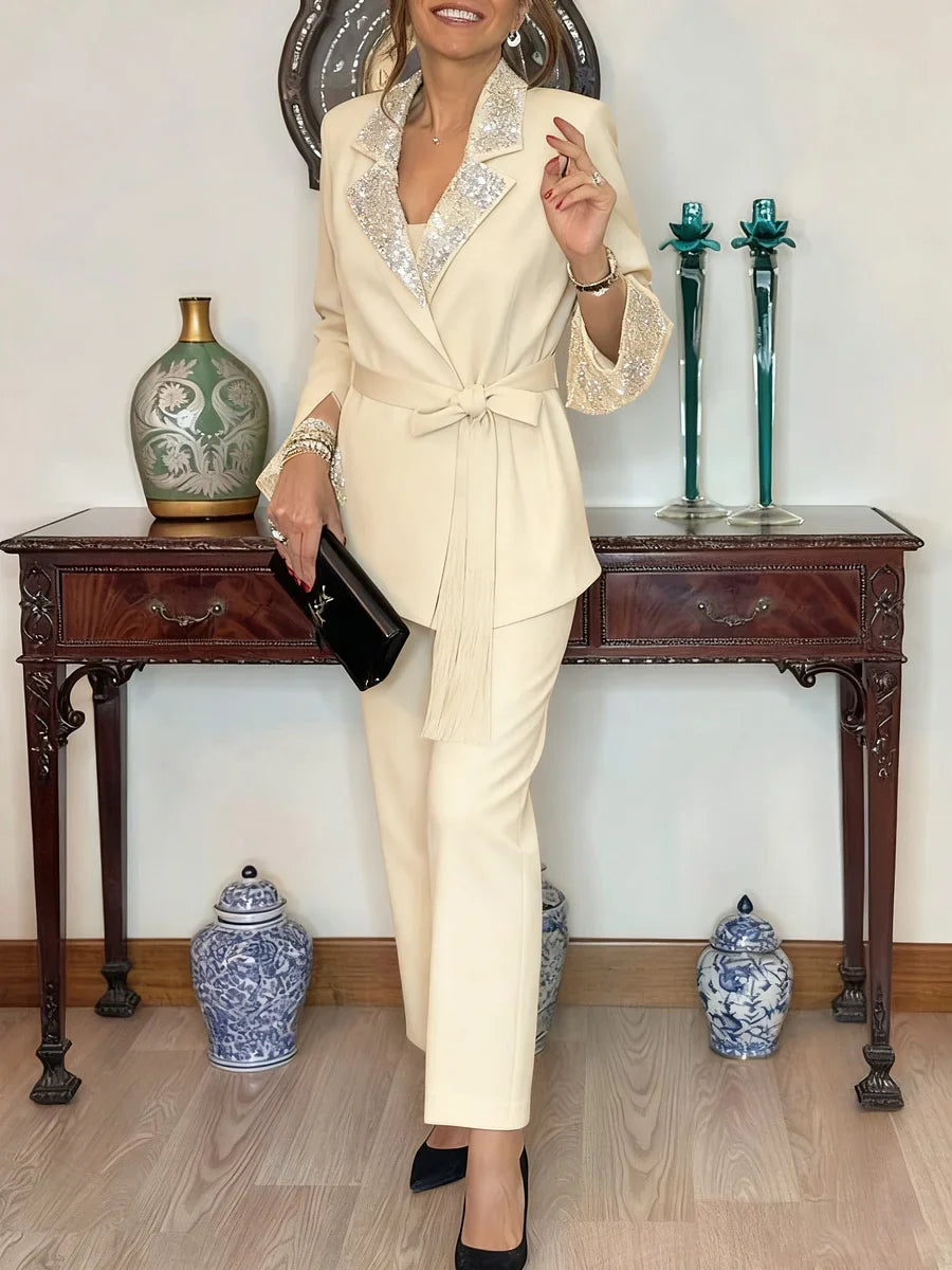 Nitzanit - Elegant Jakke Og Bukse Todelt Sett