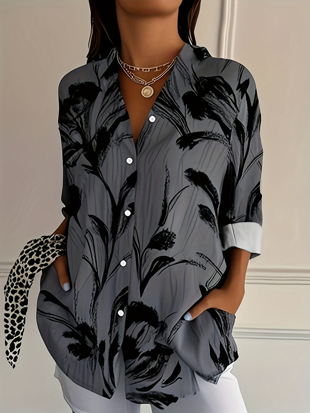 Ulka – Langermet Skjorte Med Blomstertrykk