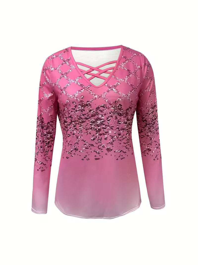 Karita – Uformell Bluse Med V-Hals Og Lange Ermer