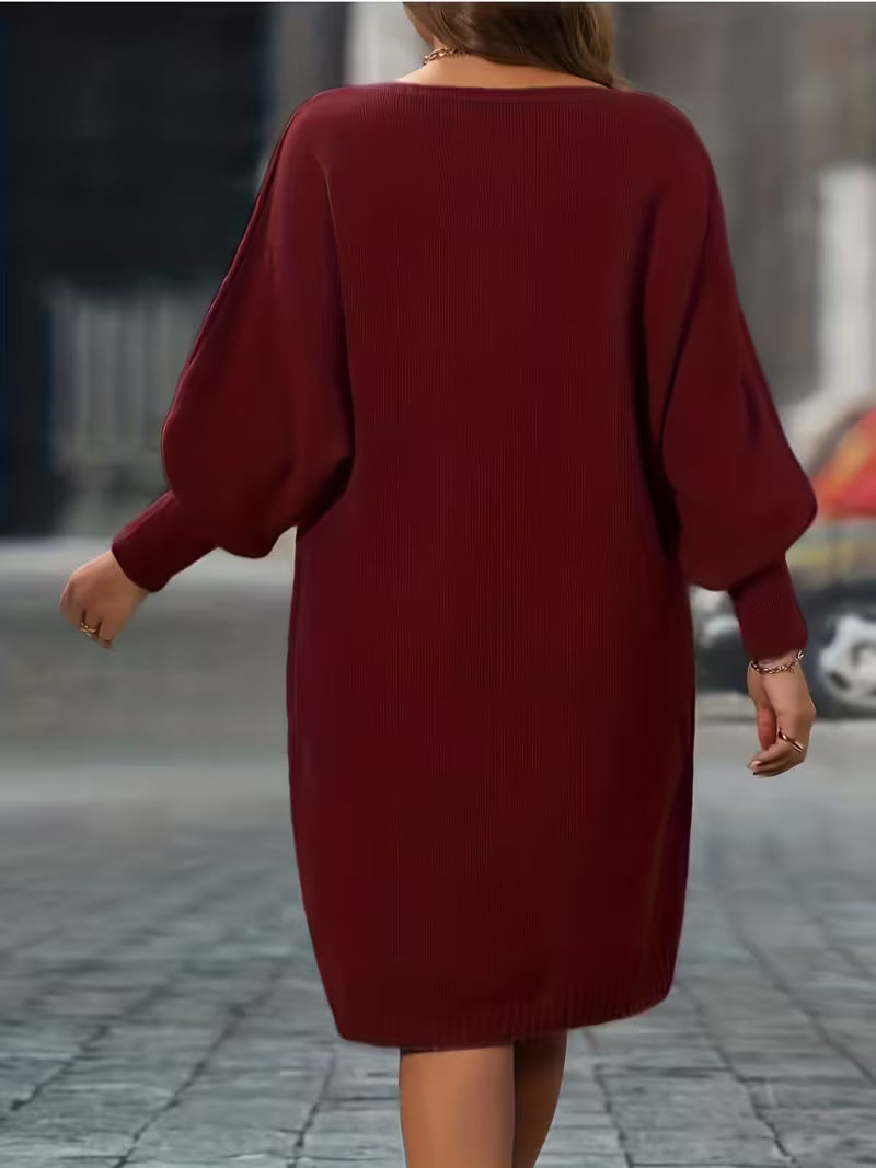 Enkeleida - Rombe Geometrisk Mønster Vinter Kjole