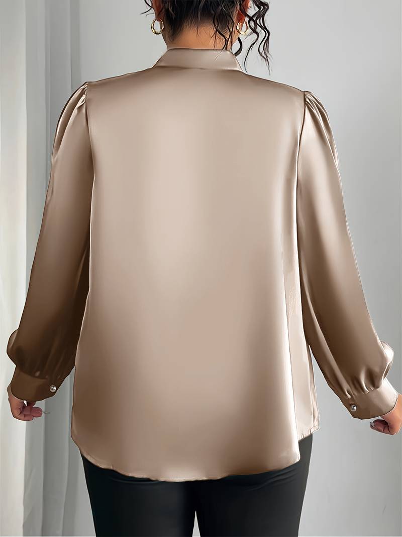 Elisheva - Elegant Skjorte Med Boblermer Og V-Hals