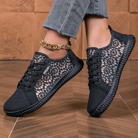 Orly - Pustende Mesh Loafers Med Snøring