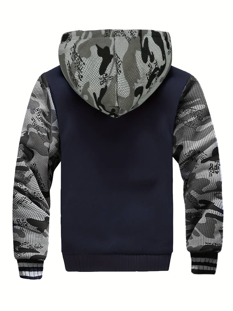 Oziel - Varm Fleece Jakke Med Hette og Glidelås