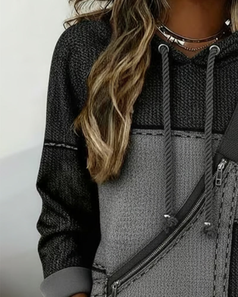 Eija – Stilig Hettegenser Med Farge Blokker